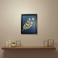 Luxury 3D Leaf & Birds Wall Art Frame – Modern Minimalist Decor