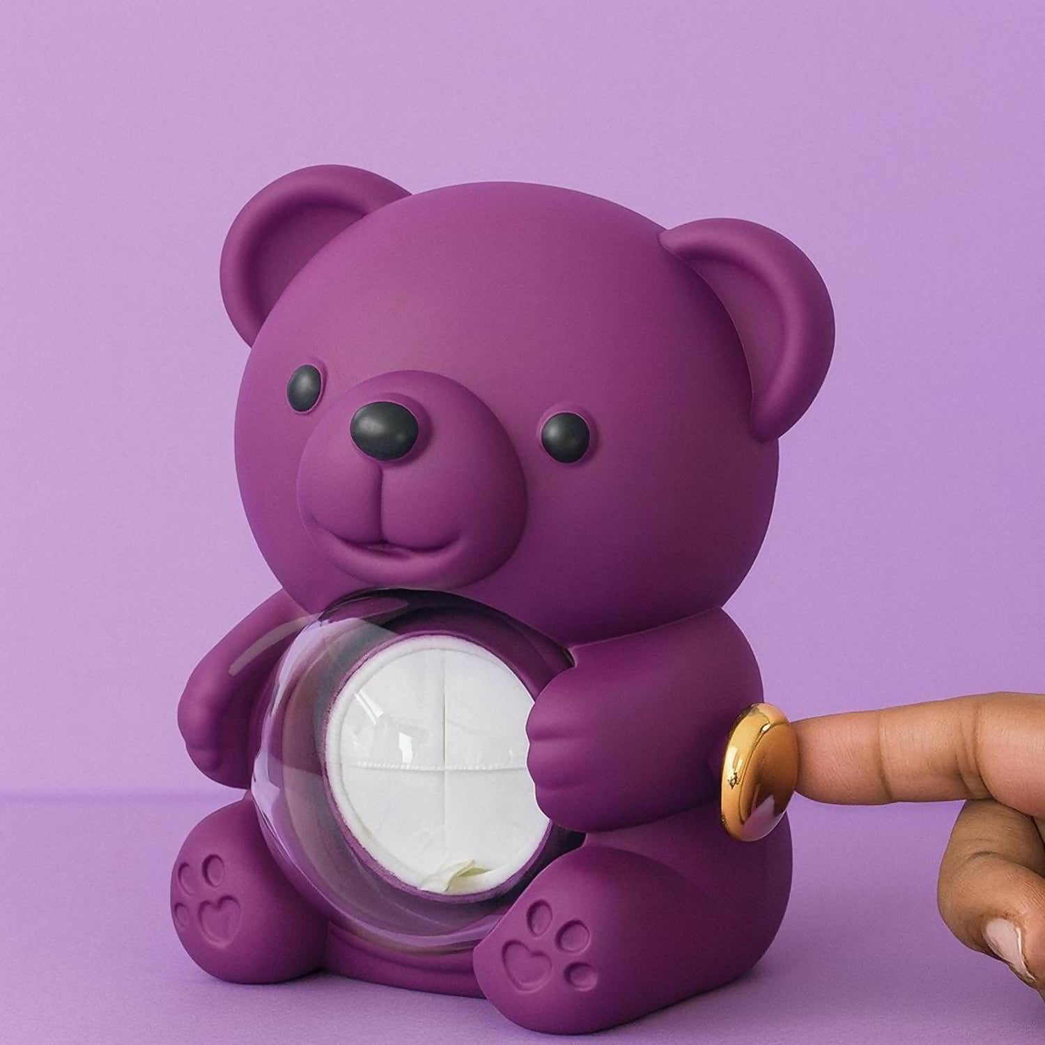 Purple Teddy Bear With Eternal Rose Gift Box | Romantic Love Gift for Her & Couples