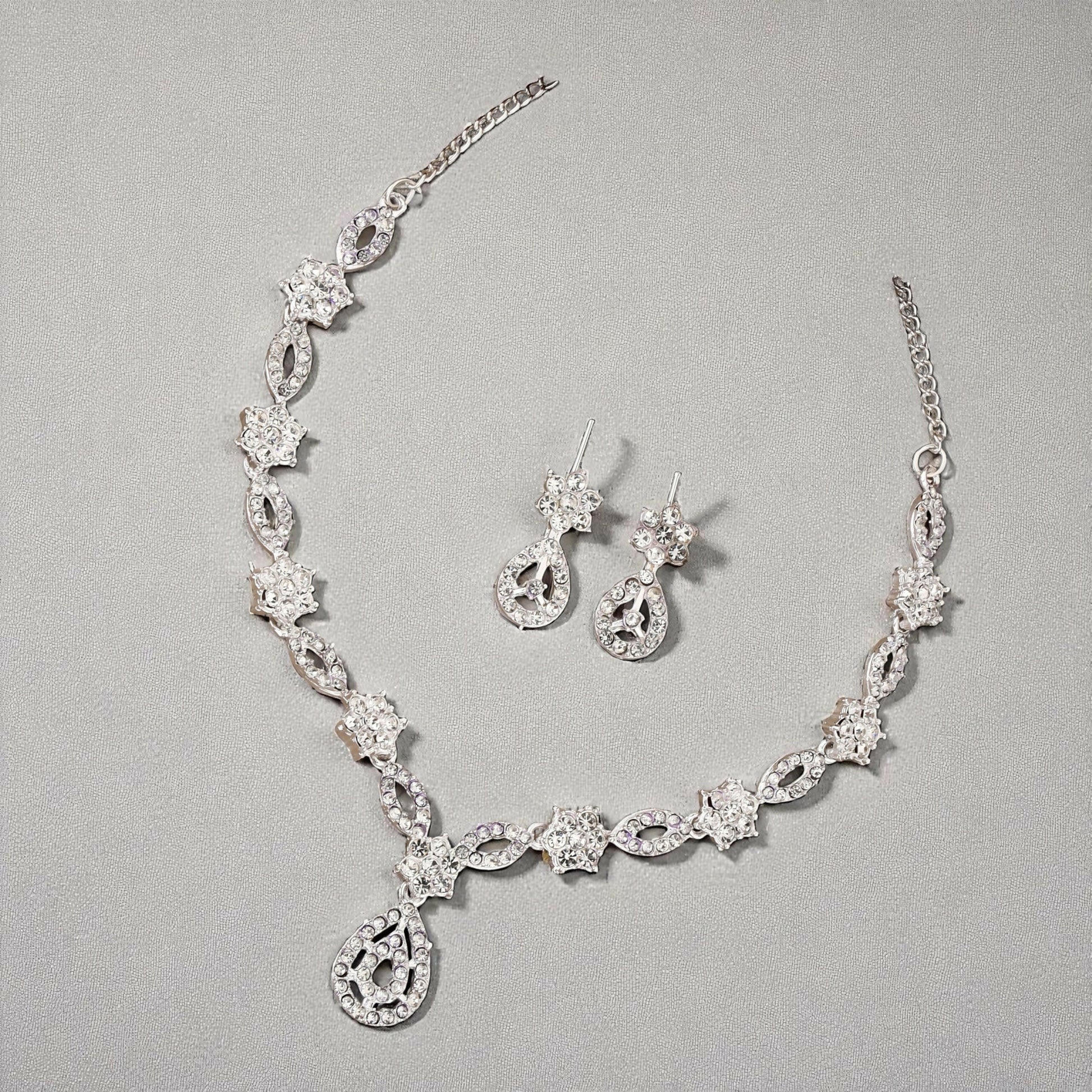 Close-up of leaf motif and pearl drop detail