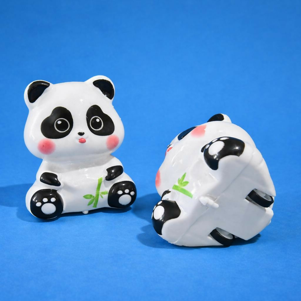 Cute Panda Pull Back Toy Car for Kids Fun Mini Cartoon Toy
