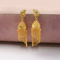 Traditional Long Chain Tassel Jhumka Earrings for Women & Girls Festive Jewelry