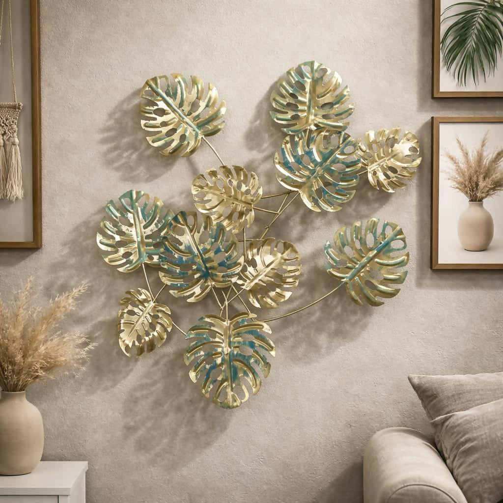 Modern Metal Leaf Wall Art Decor for Living Room Wall Decoration