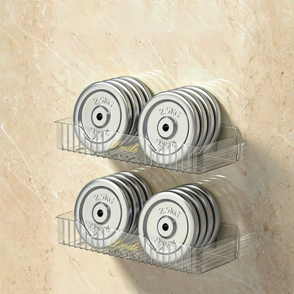 Close-up of transparent acrylic shelf with drainage holes