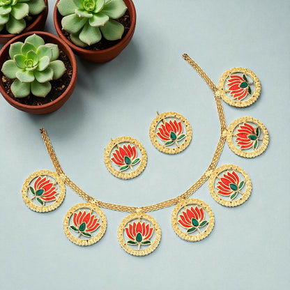 Heavy Gold-Tone Filigree Waterfall Choker Set