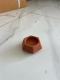 Handmade Hexagonal Terracotta Clay Diya and Candle Holder