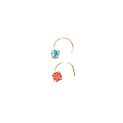 Clear crystal gold plated nose pin displaying elegant design and shine
