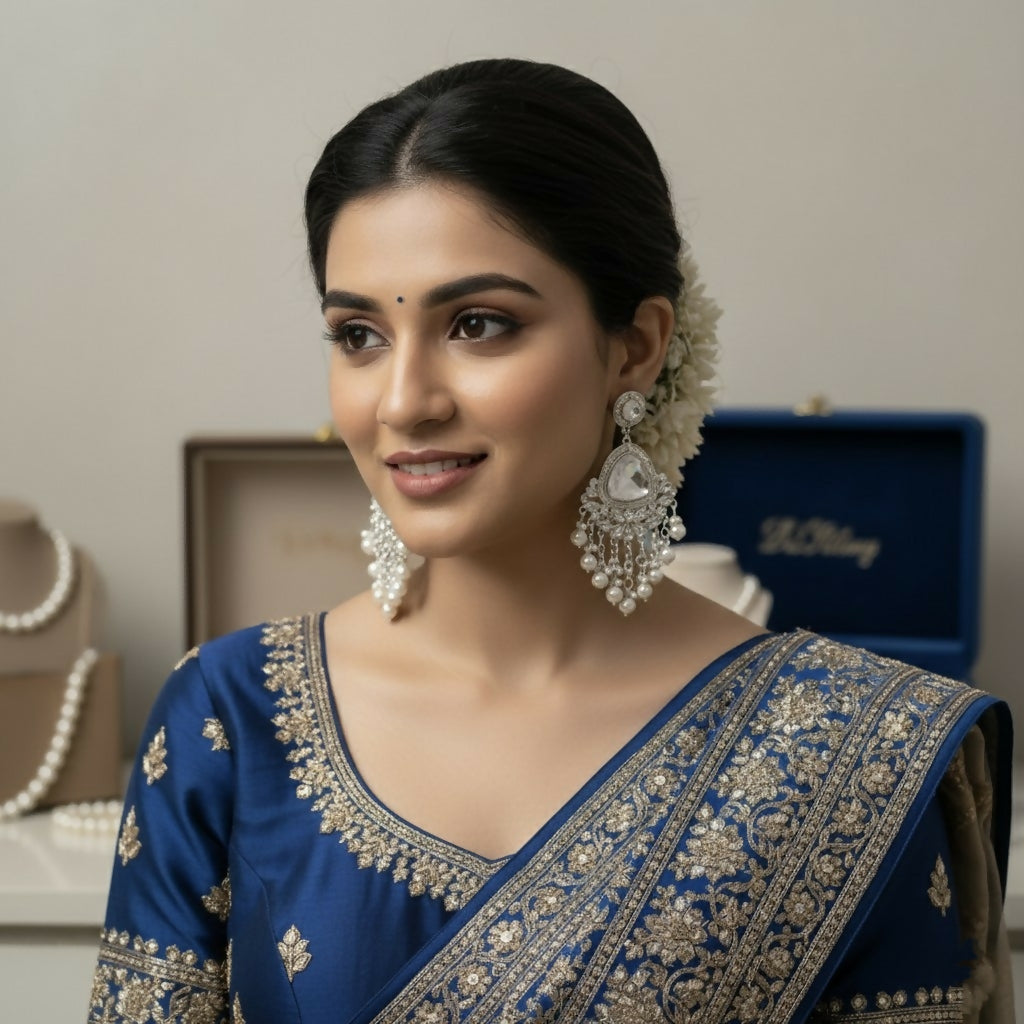 Heritage Pearl & Kundan Statement Earrings – Handcrafted Traditional Bridal Jhumkas