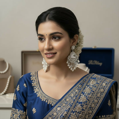 Heritage Pearl & Kundan Statement Earrings – Handcrafted Traditional Bridal Jhumkas