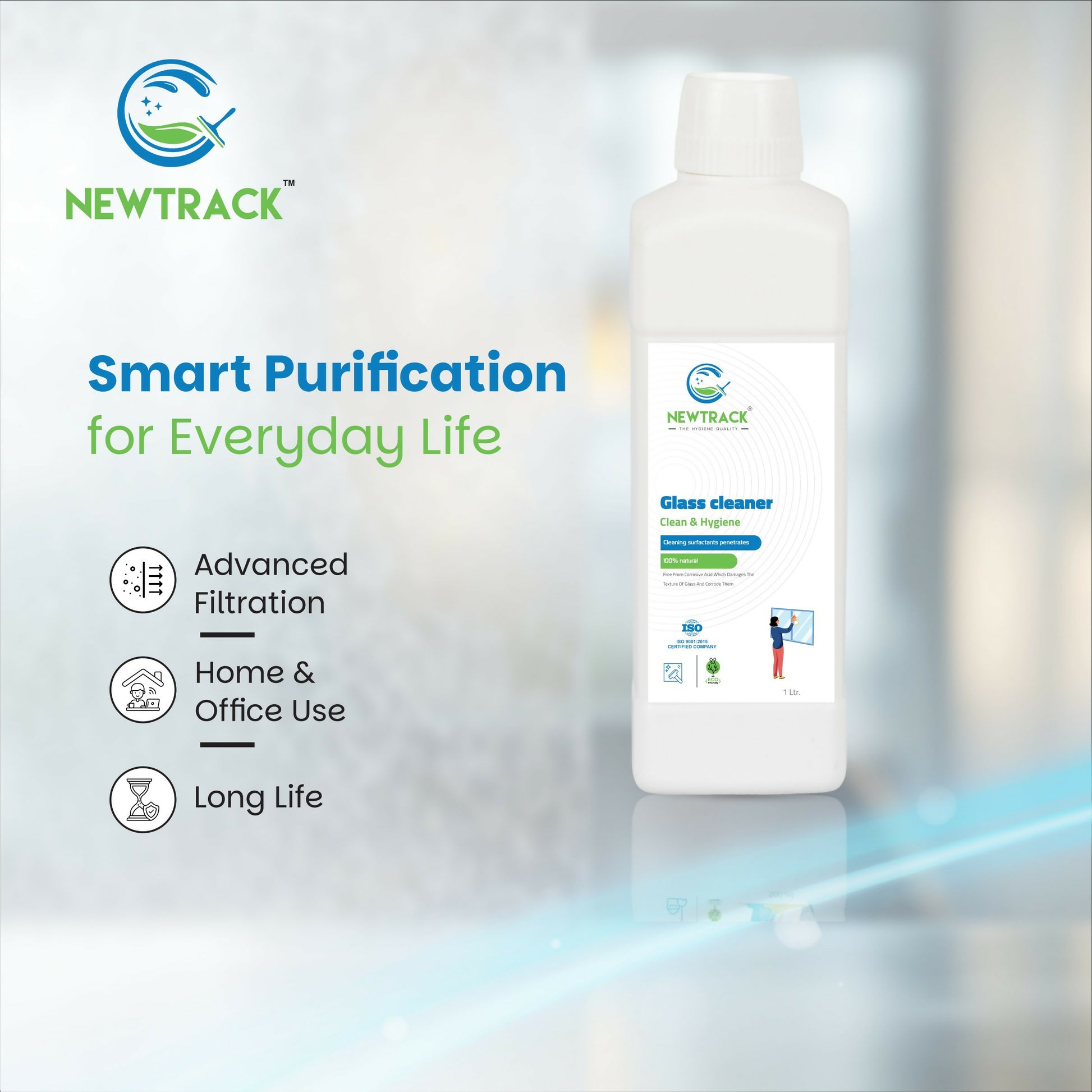 Newtrack Glass Cleaner Clean Mirror & Create To Shining