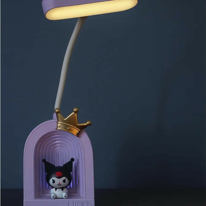 Cute Crown LED Desk Lamp with Soft Light & Flexible Neck