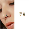 Gold-Plated Press Nath Clip Combo – Non-Piercing Nose Jewelry Set