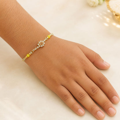 Slim Oval Motif Rakhi with Delicate AD Sparkle (Pack of 6)