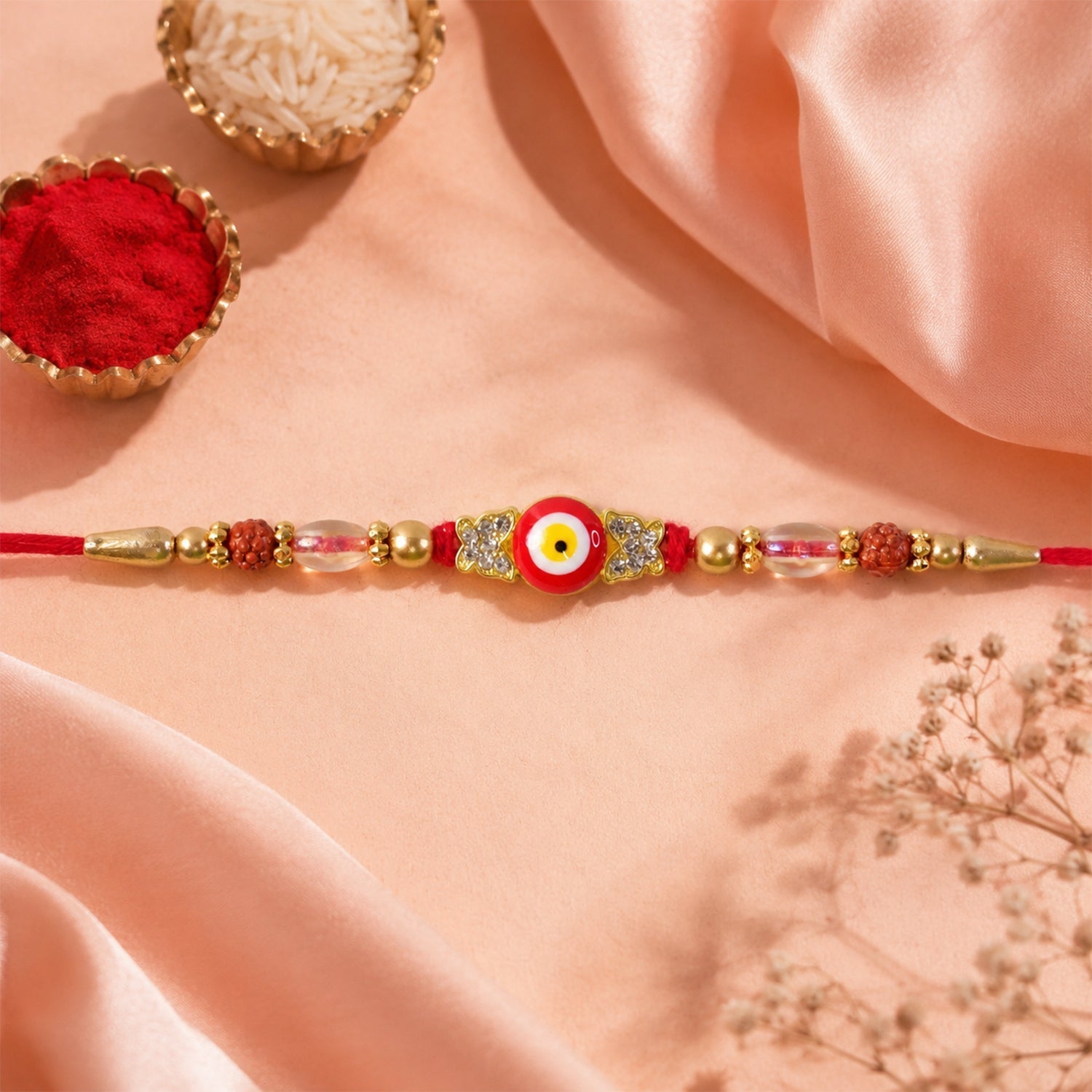 Evil Eye Rakhi for Brother Beaded Traditional Charm (10pcs)