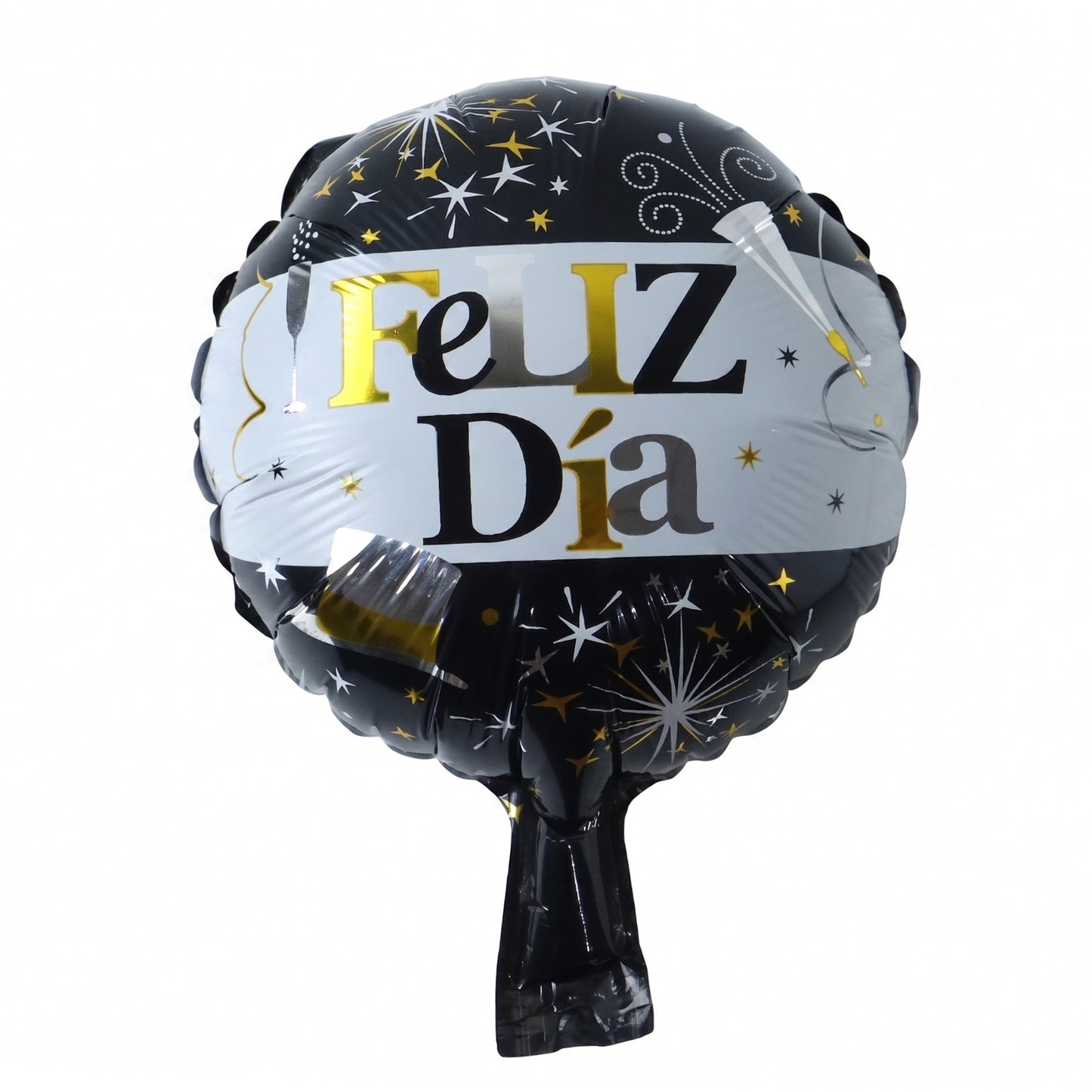 Black and gold foil balloon wall decoration