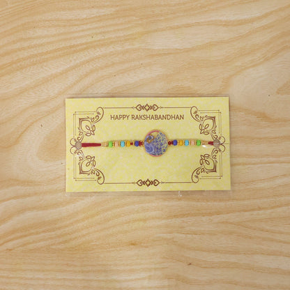 Peacock Rakhi Vibrant Multicolor Beads for Brother's Festive Looks (5pcs)