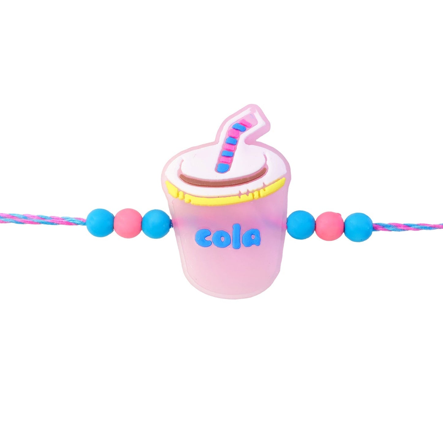 Cold Drink Cup Charm Rakhi Kids Beaded Designer for Brother (5pcs)