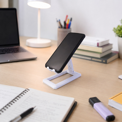 Foldable Plastic Mobile Phone Holder Stand Adjustable Desk Stand for Office (1 Pc)