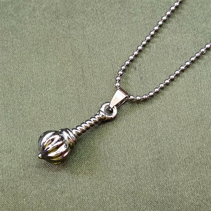 Hanuman Gada Silver Pendant with ball chain For Unisex
