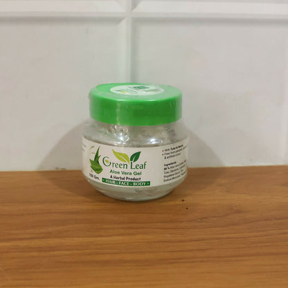 Green Leaf Aloe Vera Gel packaging and branding details