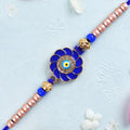 Designer Flower Nazar Evil Eye Crystal Ring Beads Designer Rakhi