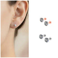 Silver Plated Round CZ Solitaire Flat Back Stud Earrings – Comfortable Fit