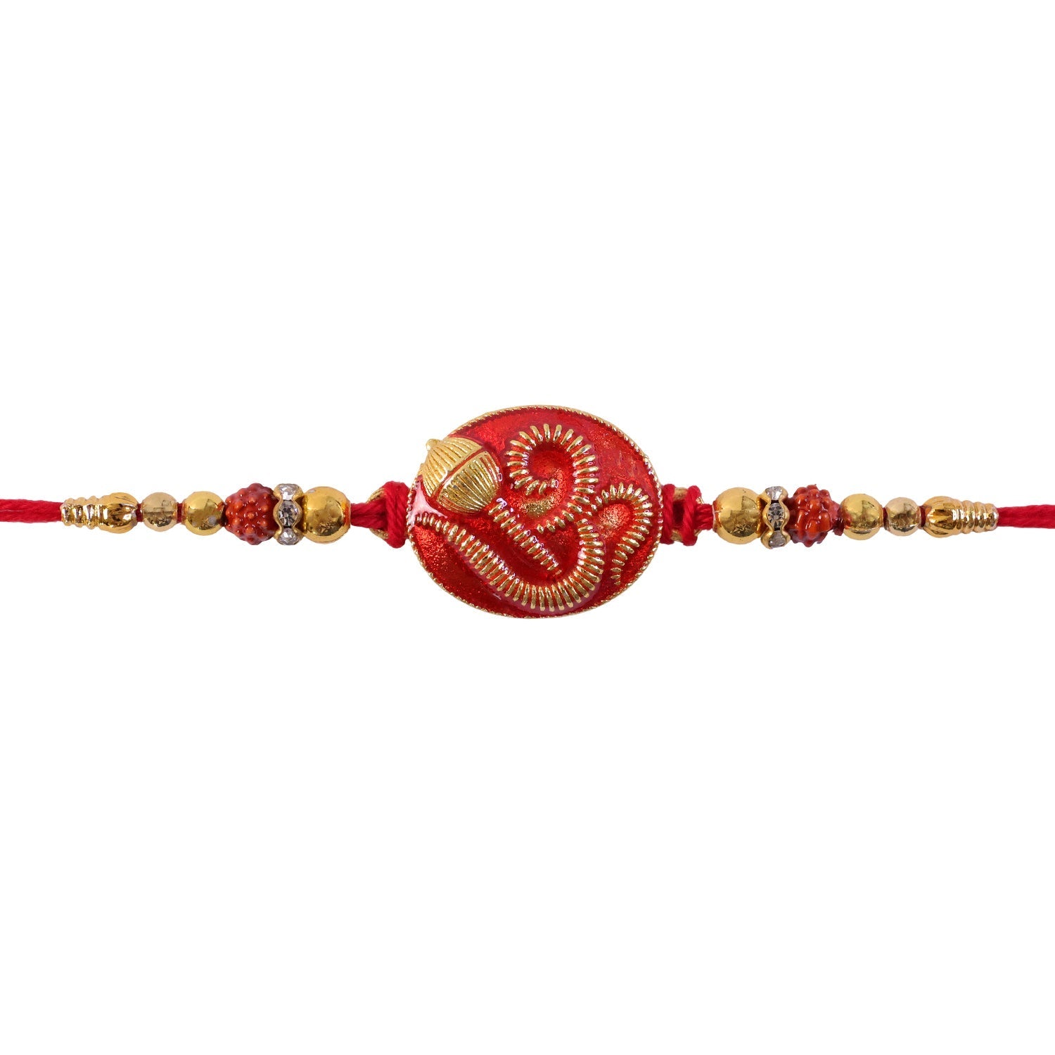 Om Motif Designer Rakhi with Beads for Raksha Bandhan (5pcs)