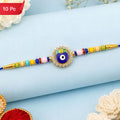 Bro Evil Eye Charm Rakhi Unique Protective Design for Bhai (10pcs)