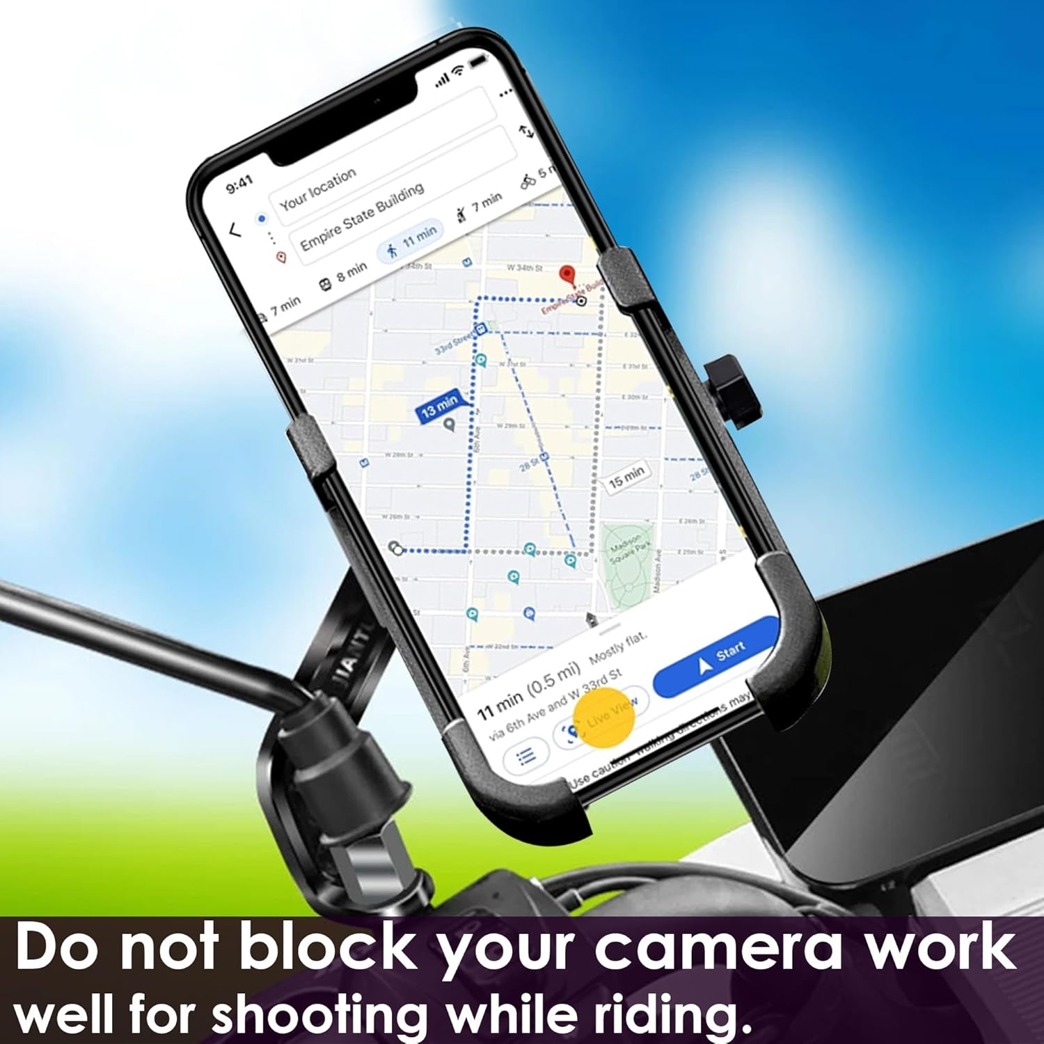 Metal Bike Phone Holder – Rear View Mirror Mount - Image 7