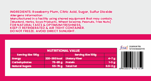 Package of Oracle dried rose berry plums showcasing the product branding and net weight