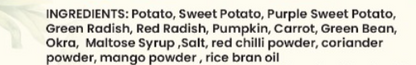 Assorted dried vegetables in Oracle Masala Vegetables snack pack