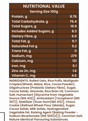 Oracle Choco Granola, Crunchy Wholegrain Chocolate Healthy Oat Cereal Clusters 350g