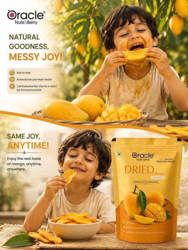 Oracle Dried Mango Slices, Sweet Chewy Naturally Dehydrated Healthy Fruit Snack 250g