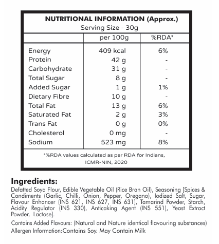 Oracle Soya Mini Peri Peri, Crunchy Spicy Flavoured High-Protein Soya Sticks 120g