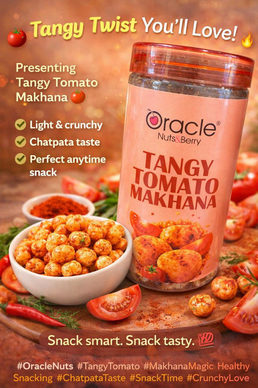 Roasted fox nuts with tomato seasoning, ideal for parties