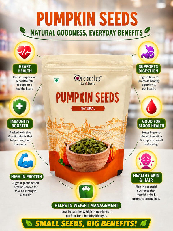 Pumpkin seeds with a crunchy texture - healthy snack idea