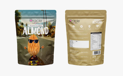 Oracle Roasted & Salted Almond, Crunchy Dry-Roasted Premium Healthy Badam Snack 200g