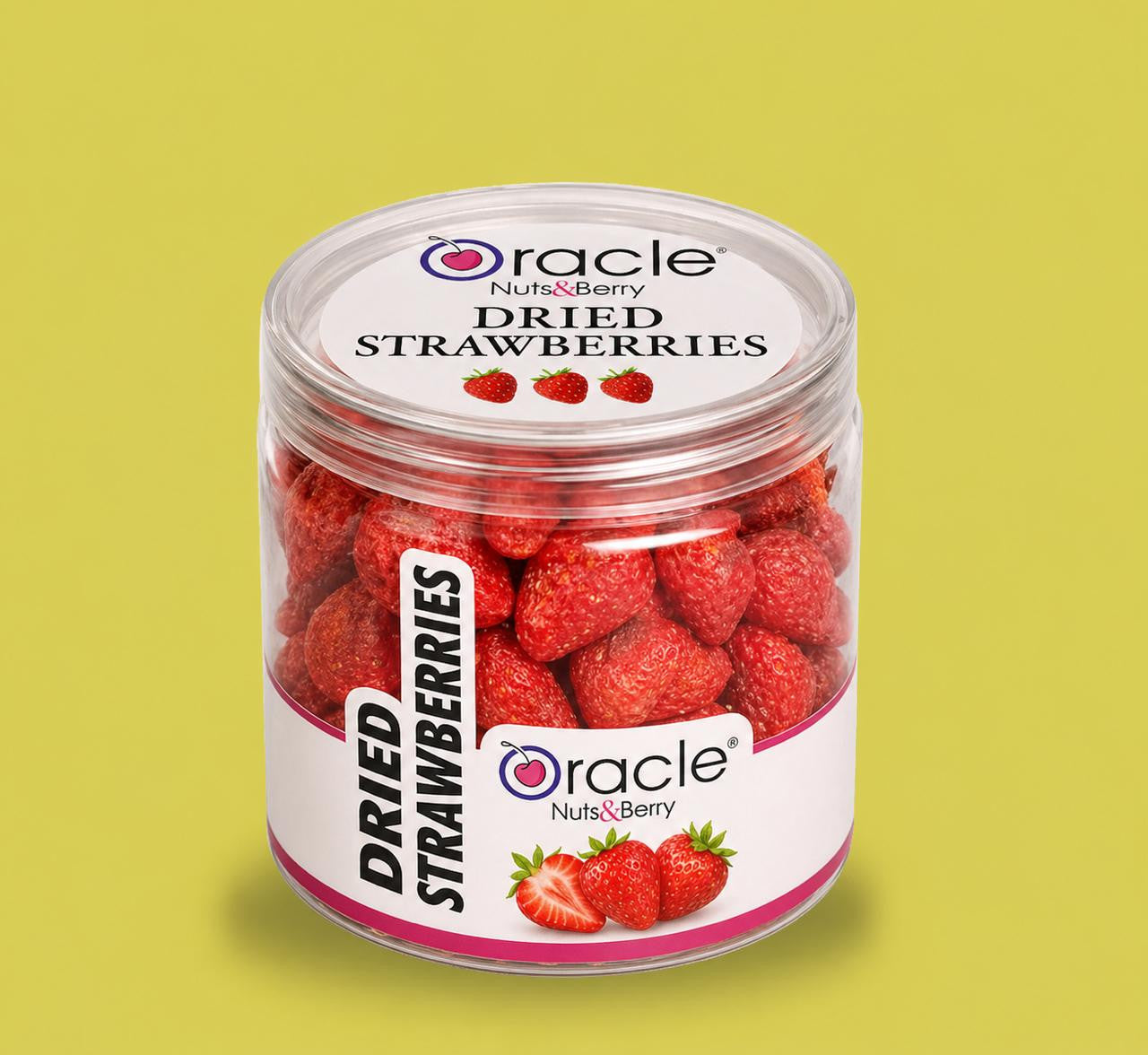 Healthy snack of dried strawberries in a bowl, perfect for breakfast or baking