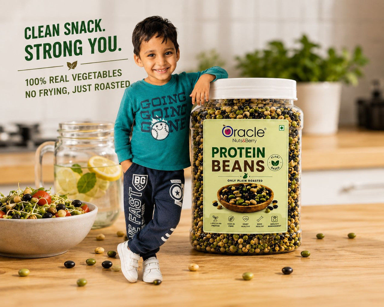 Oracle Roasted Beans, Crunchy Protein-Rich Lightly Salted Healthy Bean Snack 400g