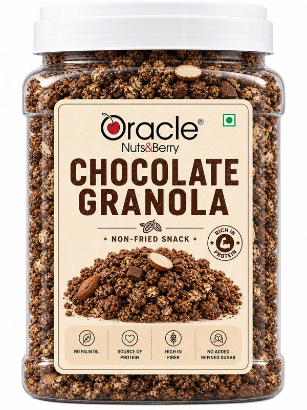 Oracle Choco Granola, Crunchy Wholegrain Chocolate Healthy Oat Cereal Clusters 350g