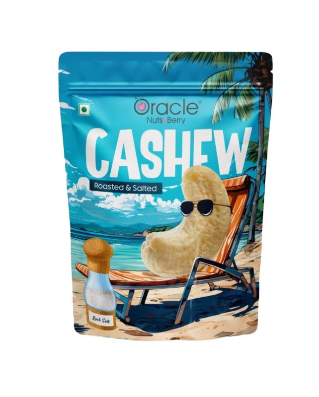 Oracle Roasted & Salted Cashew, Crunchy Premium Whole Kaju Healthy Nut Snack 200g