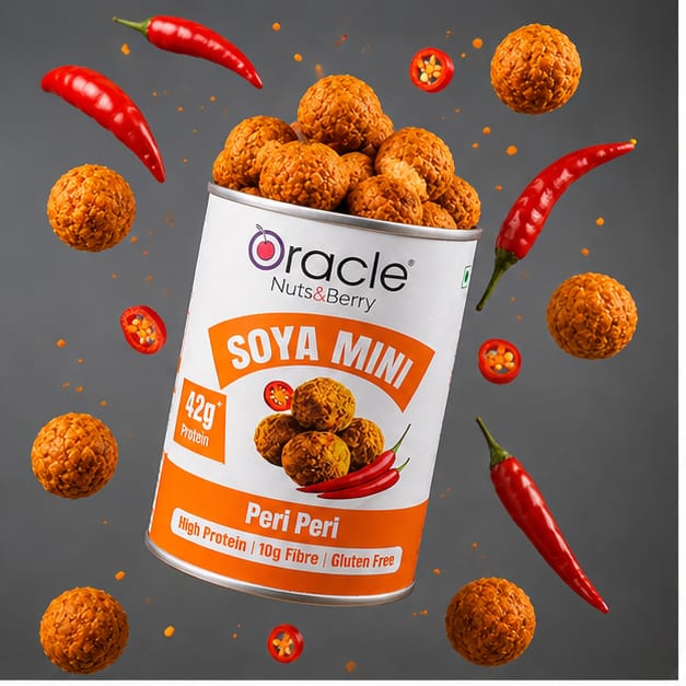 Oracle Soya Mini Peri Peri, Crunchy Spicy Flavoured High-Protein Soya Sticks 120g