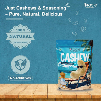 Oracle Roasted & Salted Cashew, Crunchy Premium Whole Kaju Healthy Nut Snack 200g