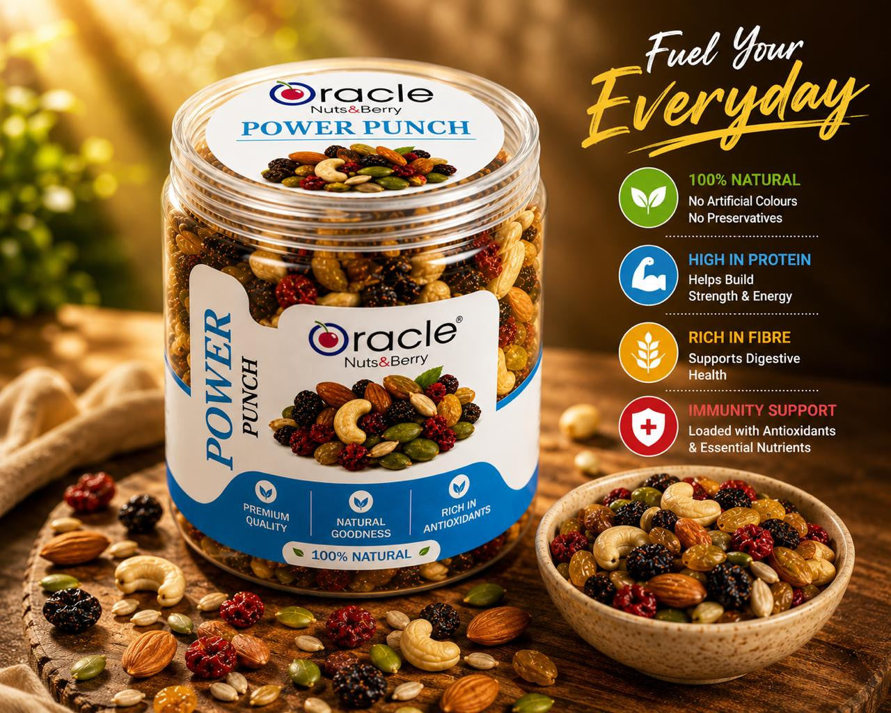 Oracle Power Punch, Crunchy Energy-Packed Nut Seed & Berry Healthy Trail Mix 150g
