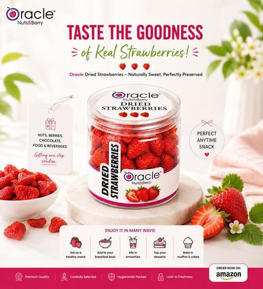 Oracle Dried Strawberries, Sweet Chewy Antioxidant-Rich Healthy Berry Snack 180g