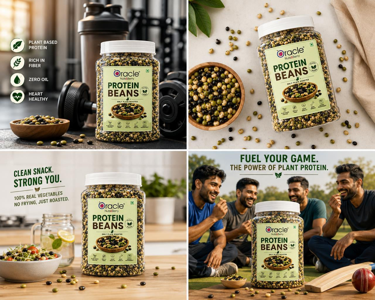 Oracle Roasted Beans, Crunchy Protein-Rich Lightly Salted Healthy Bean Snack 400g