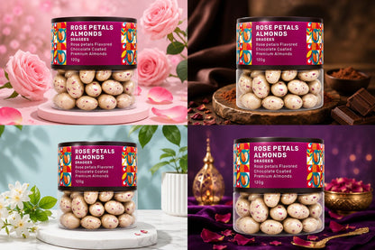 A bowl filled with delectable Rose Petal Almond Dragees, ideal for sharing or personal treat.