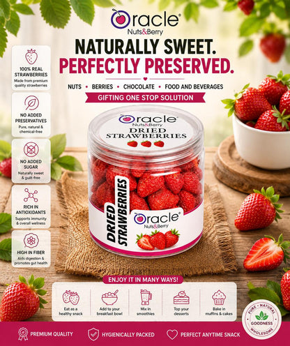 180g pack of dried strawberries, perfect for snacking or baking