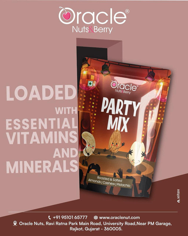 Oracle Party Mix, Roasted & Salted Almond Cashew & Pistachio Premium Nut Blend 200g