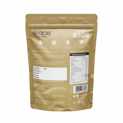 Oracle Roasted & Salted Almond, Crunchy Dry-Roasted Premium Healthy Badam Snack 200g