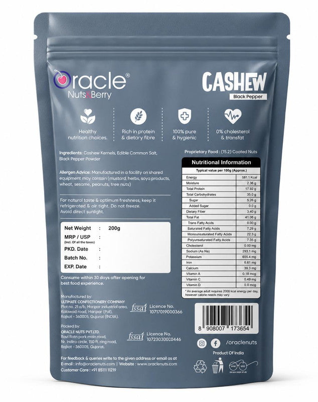 A spread of delicious Black Pepper Cashews, ideal for gifting or party snacks.
